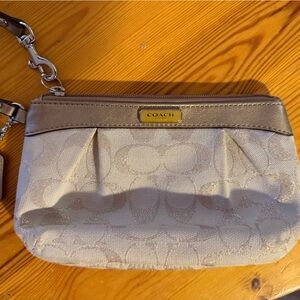 Coach Beige and Brown Wristlet
